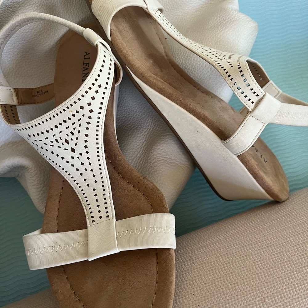 Alfani White Sandals with Perforated Design - Picture 1 of 1